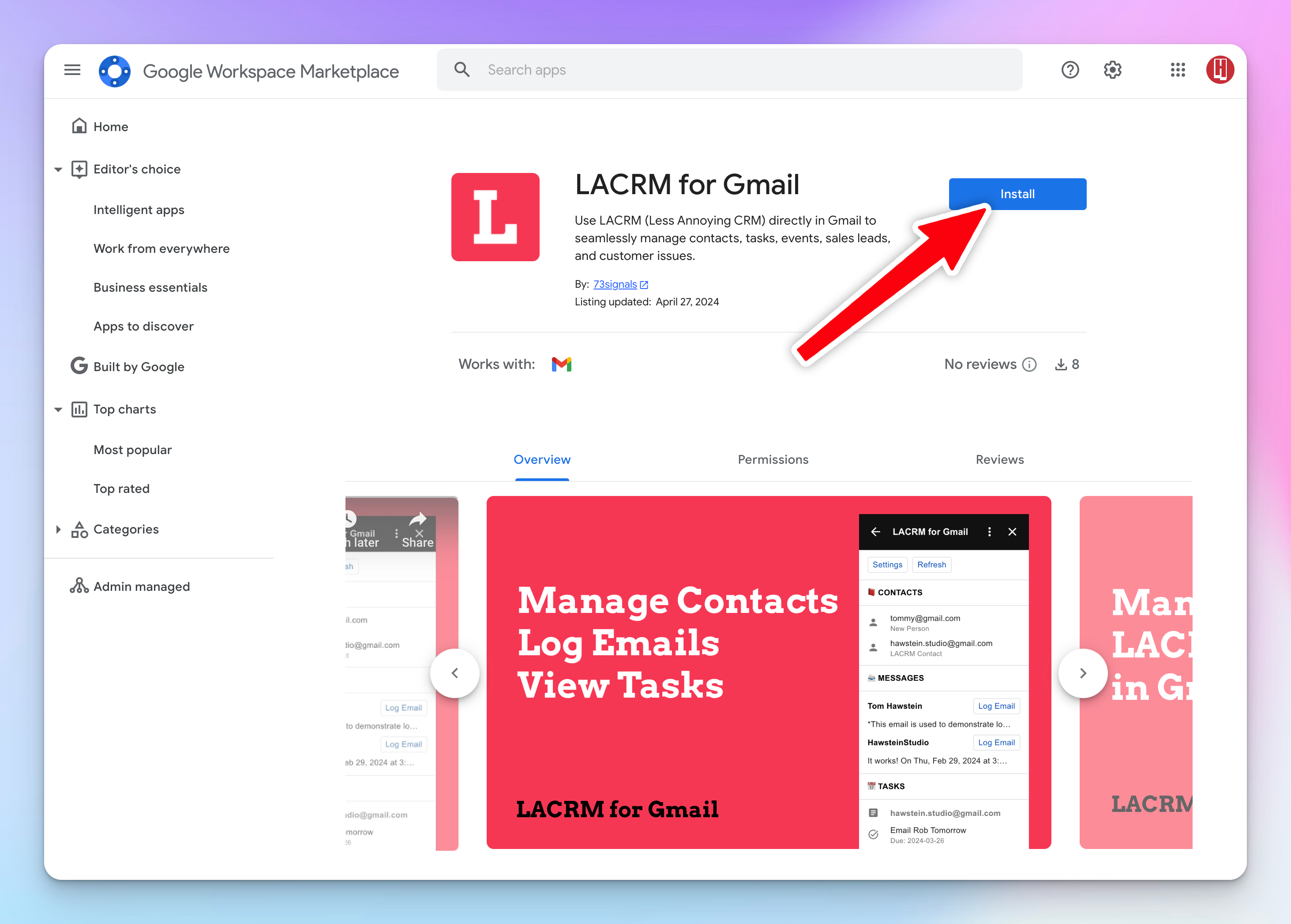 Install the Gmail add-on